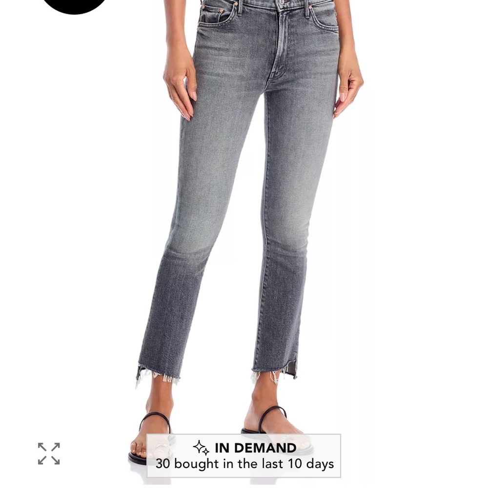 Mother The Insider Crop Step Fray Jeans in Moshpit Memories